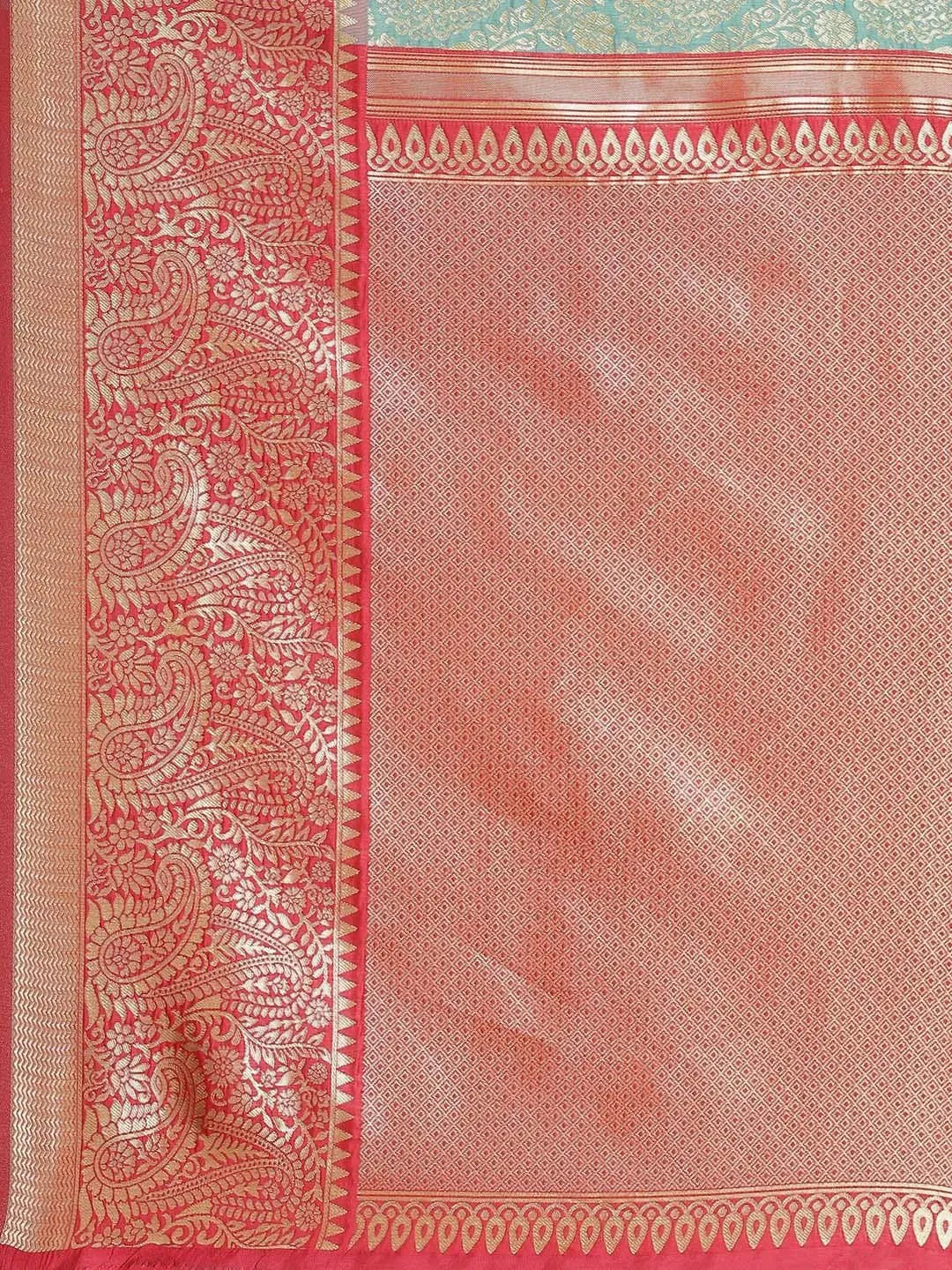 Multicoloured Woven Design Brocade Saree - Libas 