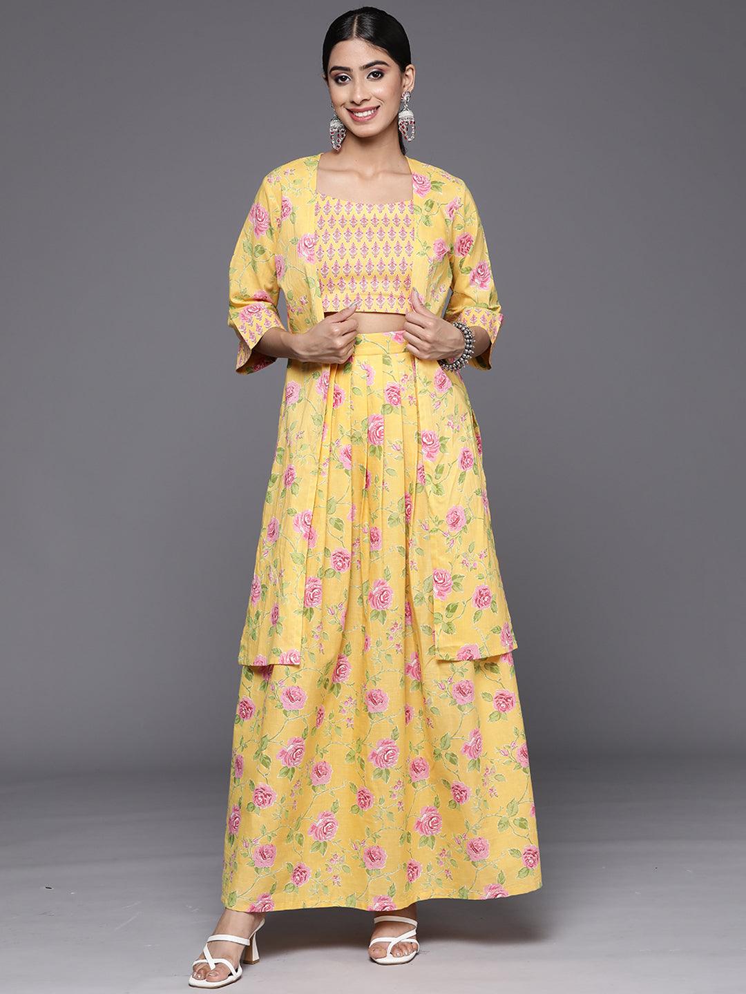 Mustard Printed Cotton Co-Ords - Libas