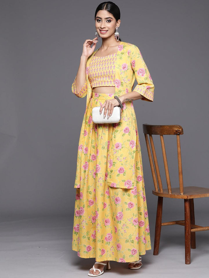 Mustard Printed Cotton Co-Ords - Libas