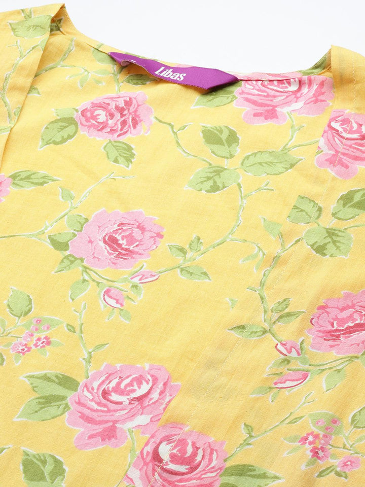 Mustard Printed Cotton Co-Ords - Libas