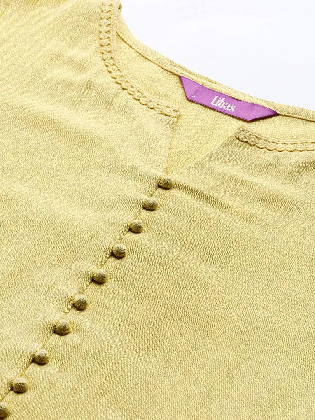 Mustard Solid Rayon Kurta - Libas 