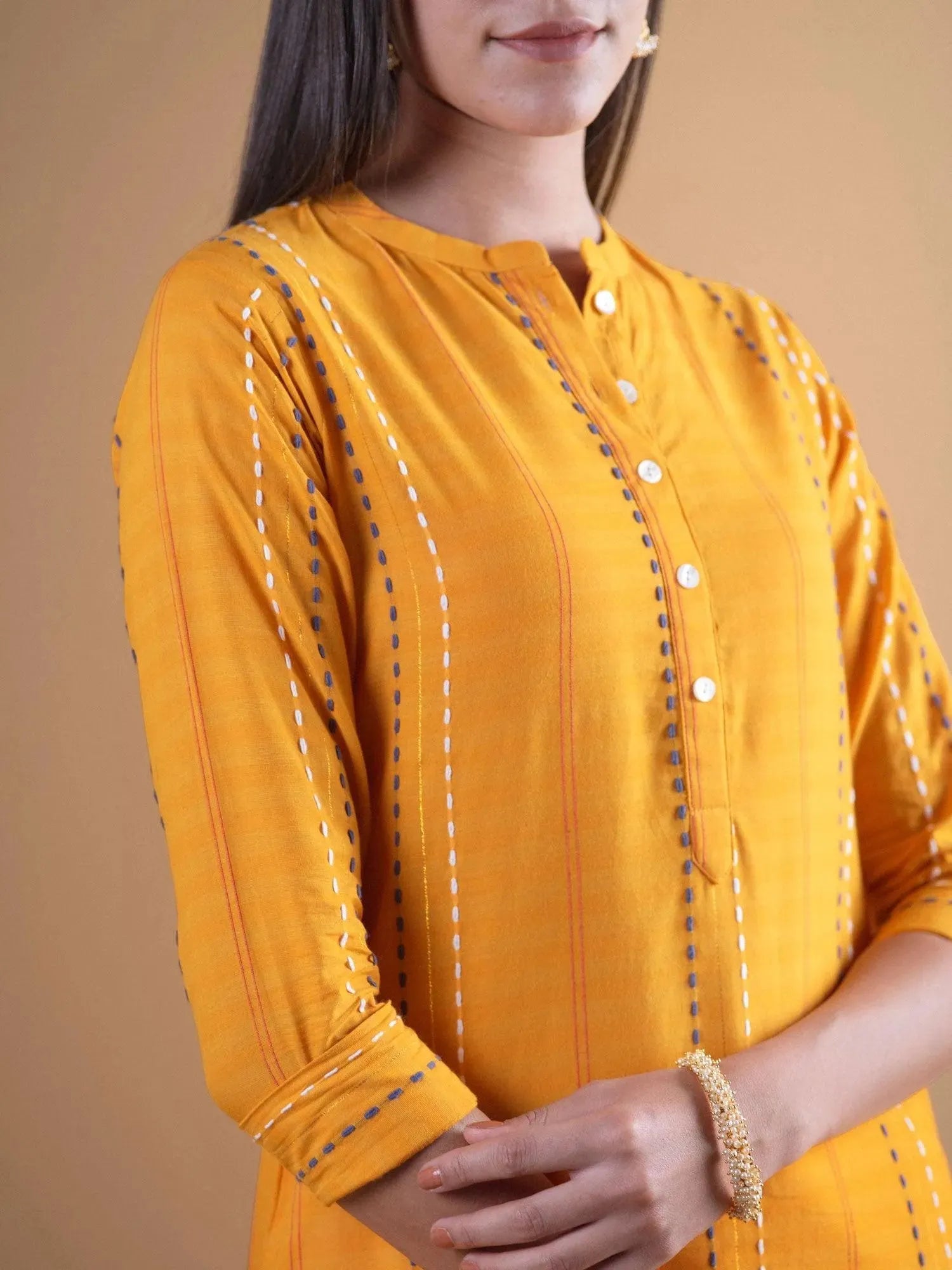 

Buy Mustard Striped Cotton Kurta - 8015MJ-XS | Libas Ethnic Wear Online