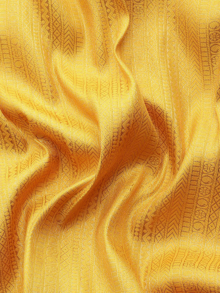 Mustard Woven Design Brocade Saree - Libas