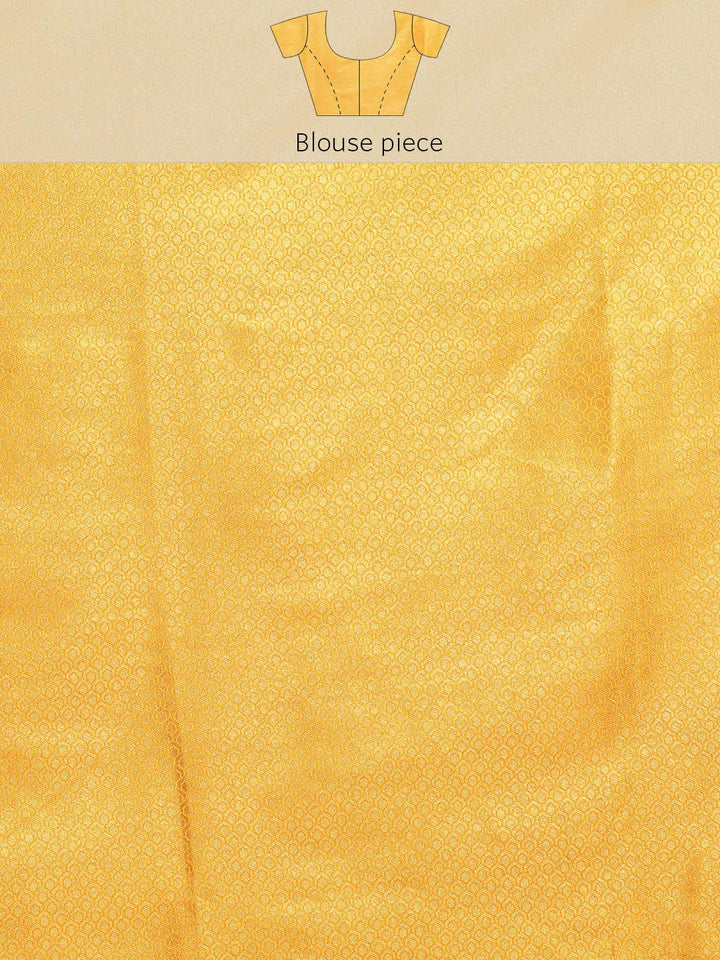 Mustard Woven Design Brocade Saree - Libas