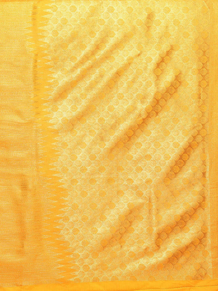 Mustard Woven Design Brocade Saree - Libas