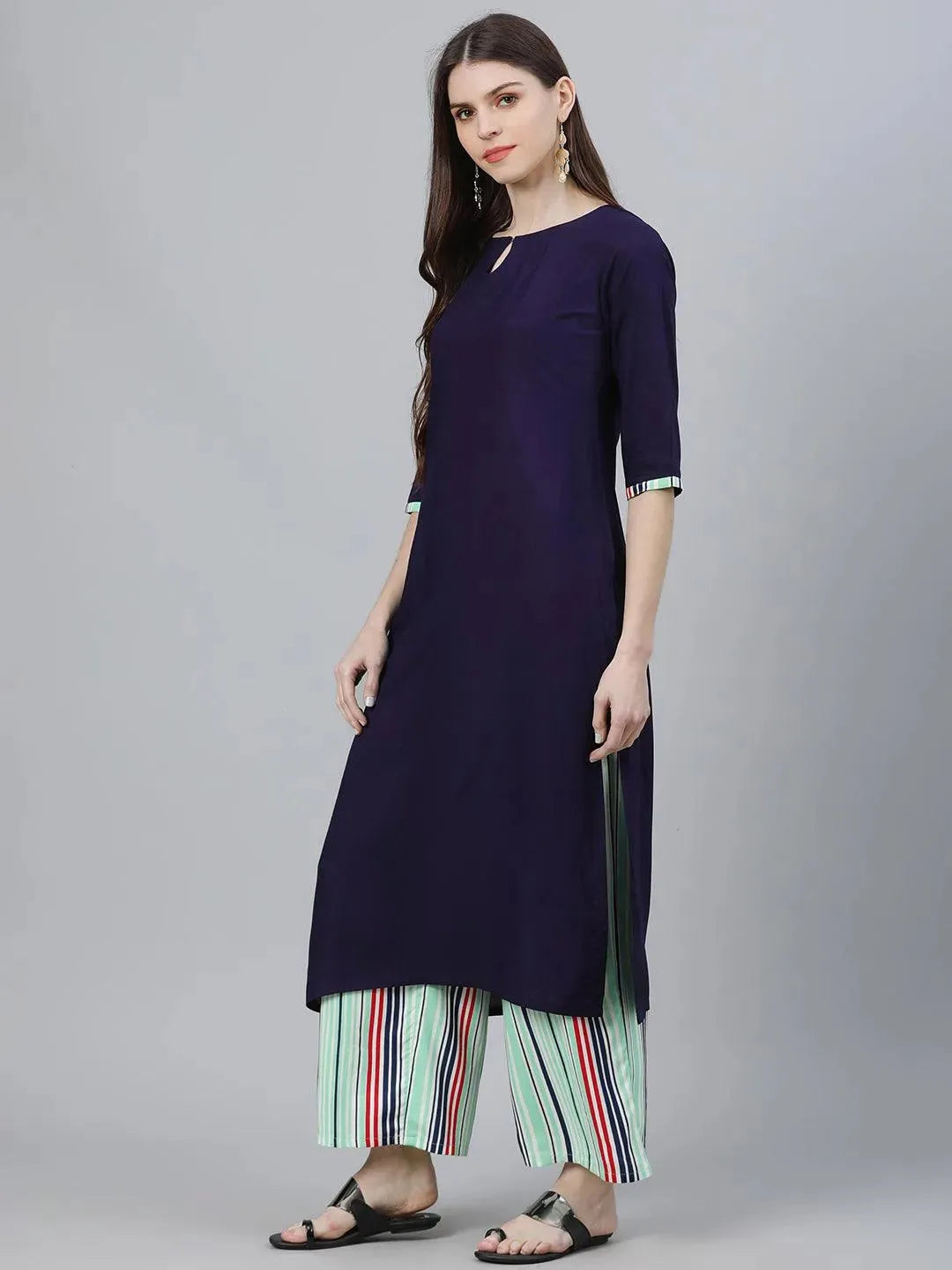 

Buy Navy Blue Solid Rayon Kurta Set - 6908-XS | Libas Ethnic Wear Online