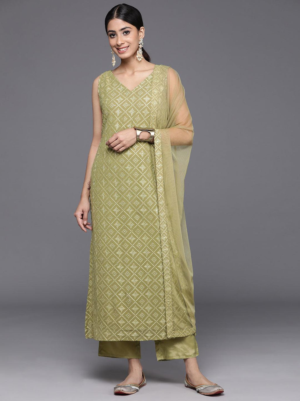 Libas olive green on sale kurta