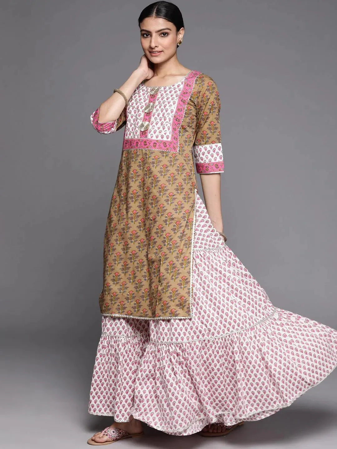 

Buy Olive Printed Cotton Suit Set - 33246O- | Libas Ethnic Wear Online