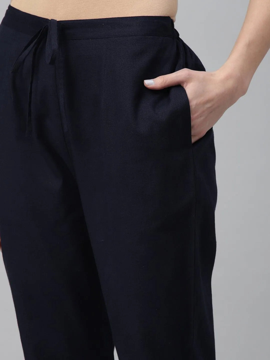 Pack of 2 Solid Cotton Trousers - Libas 