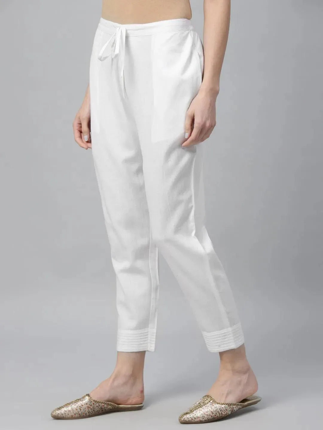 

Pack of 2 Solid Cotton Trousers