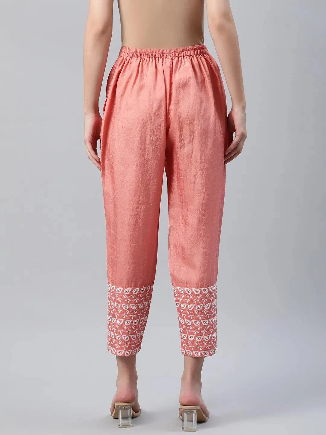 

Buy Peach Embroidered Silk Trousers - PL832O-XL | Libas Ethnic Wear Online