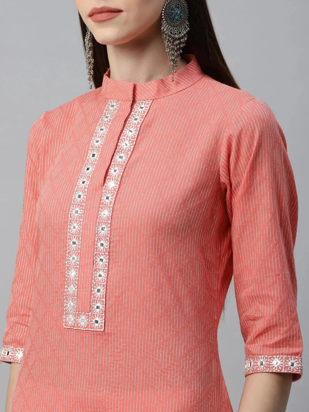 

Buy Peach Printed Cotton Kurta - 8917-XS | Libas Ethnic Wear Online