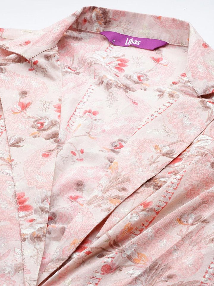 Peach Printed Cotton Co-Ords - Libas