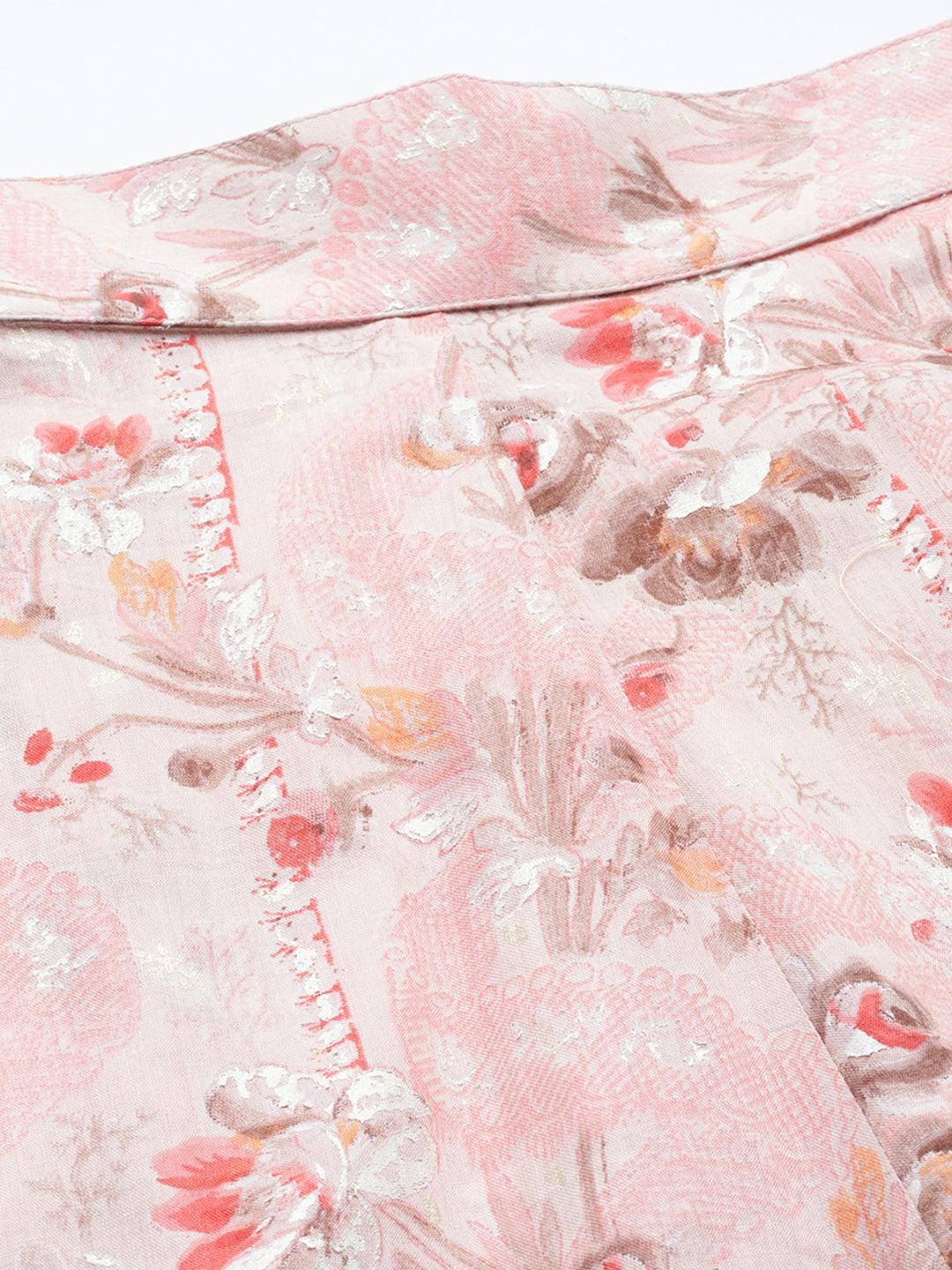 Peach Printed Cotton Co-Ords - Libas 