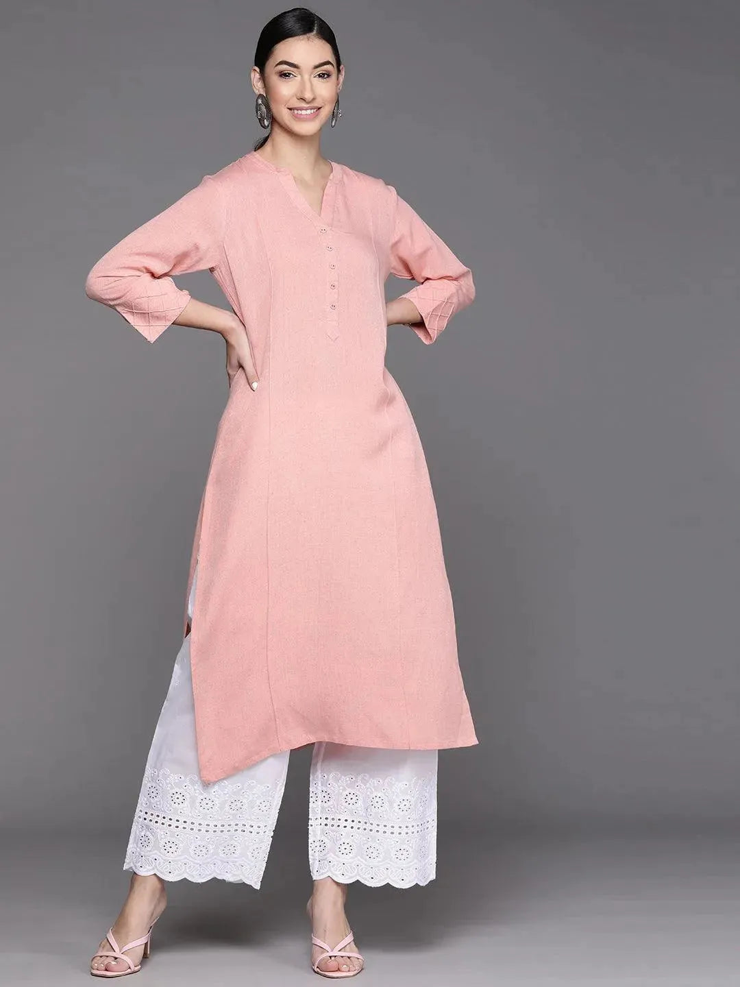 

Buy Peach Solid Cotton Kurta - 23218O-XS | Libas Ethnic Wear Online