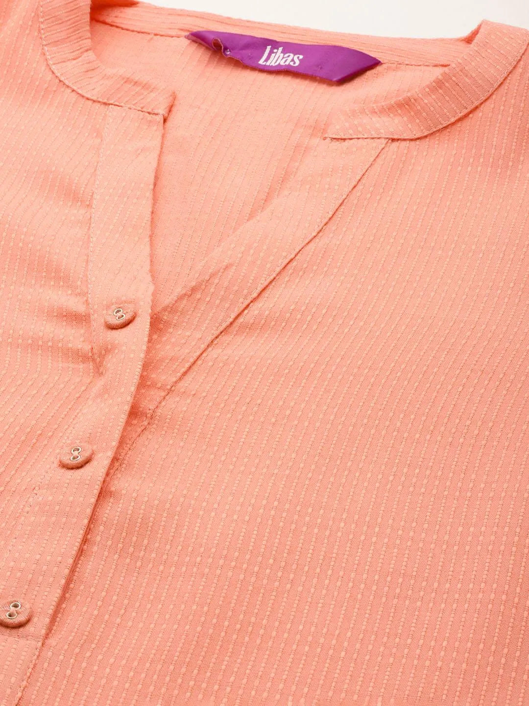 

Peach Solid Rayon Straight Kurta