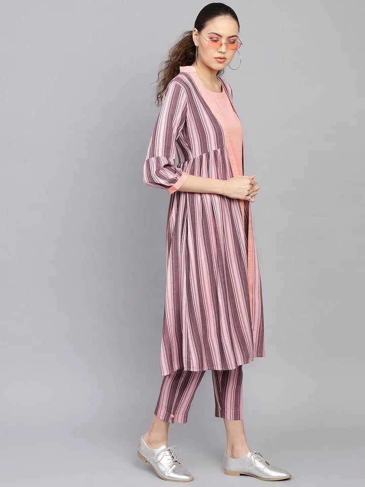 Peach Solid Rayon Kurta Set - Libas