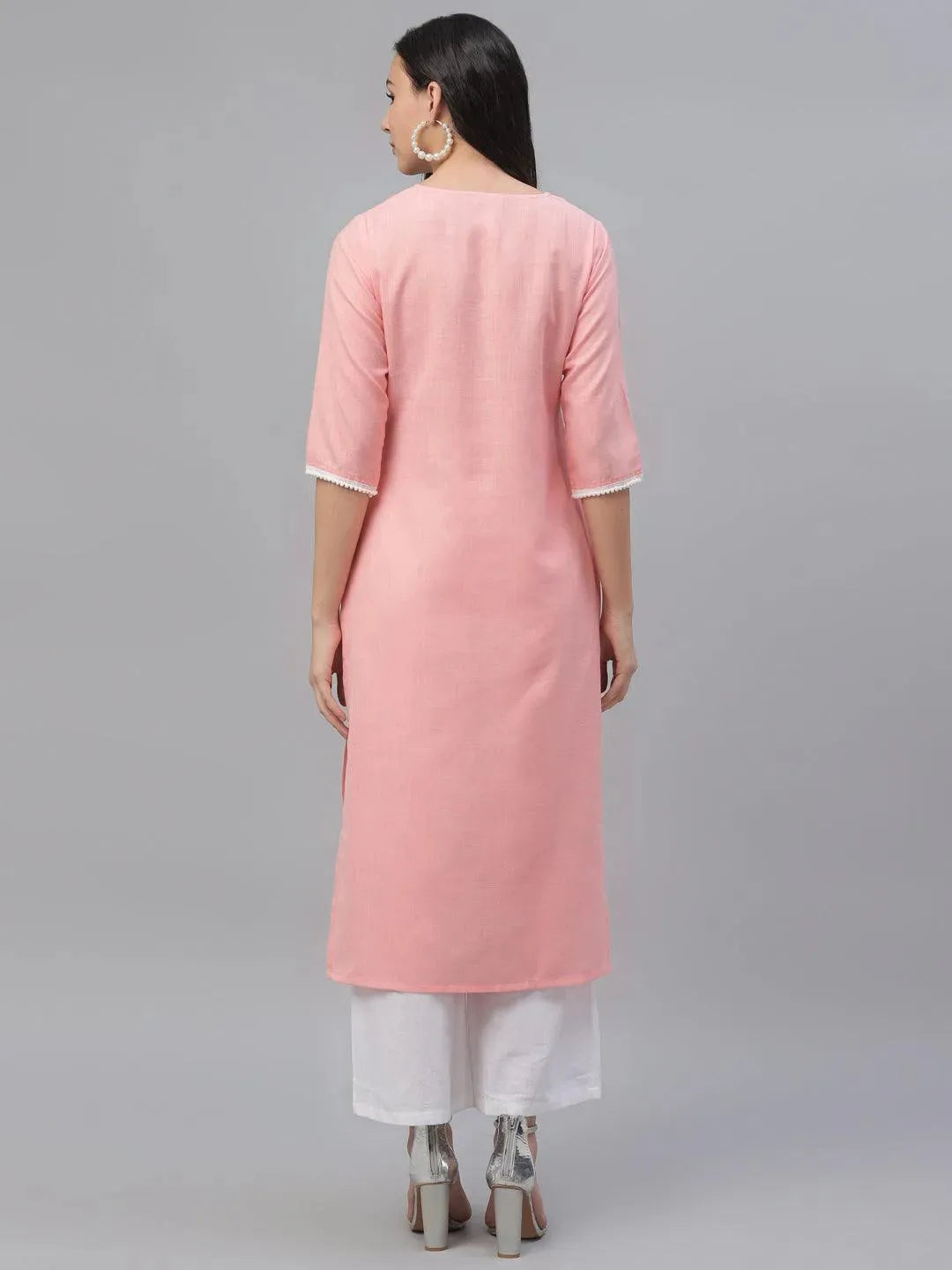 

Buy Pink Embroidered Cotton Kurta - 9187F-XS | Libas Ethnic Wear Online