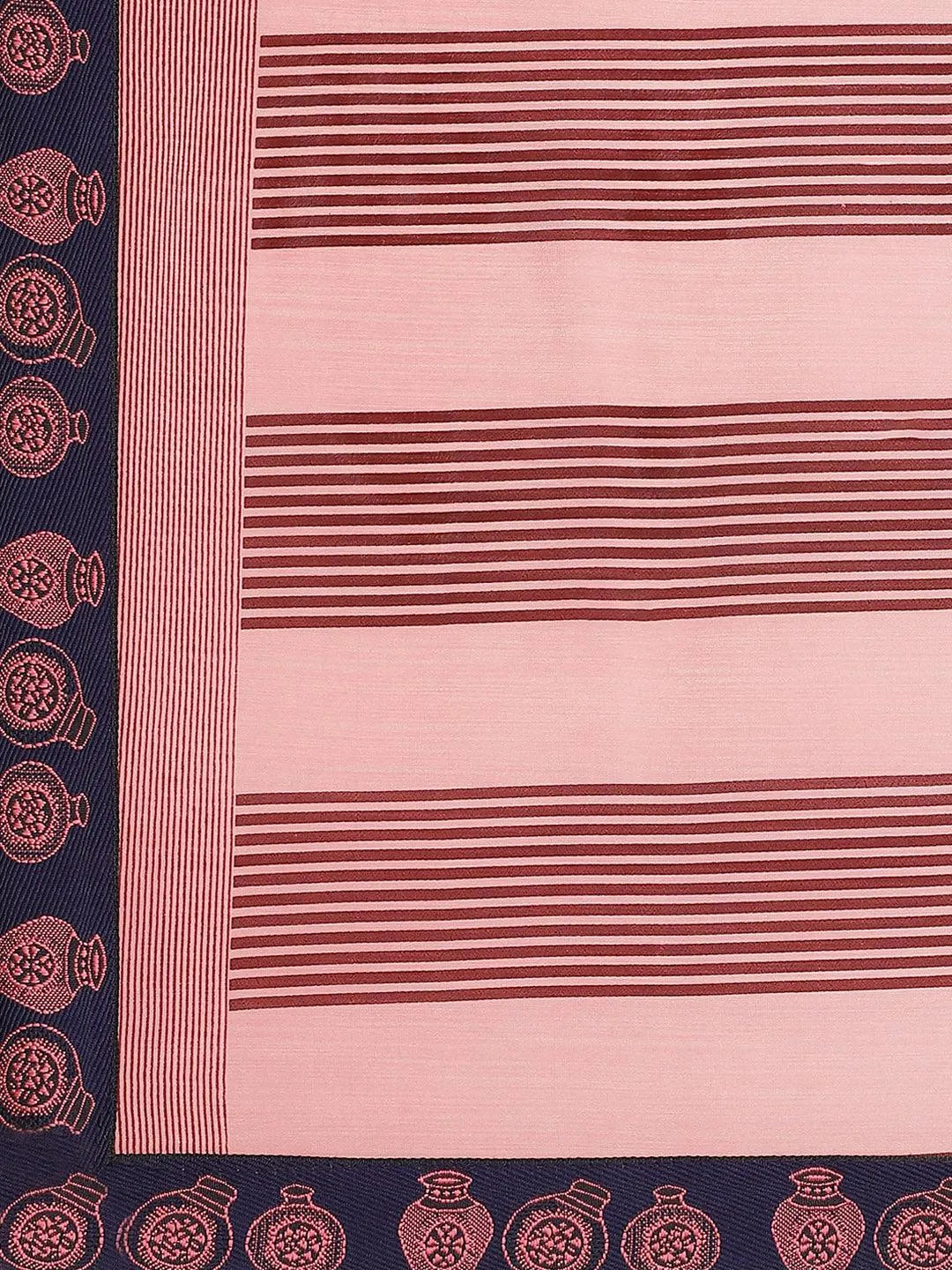 Pink Printed Chiffon Saree - Libas 