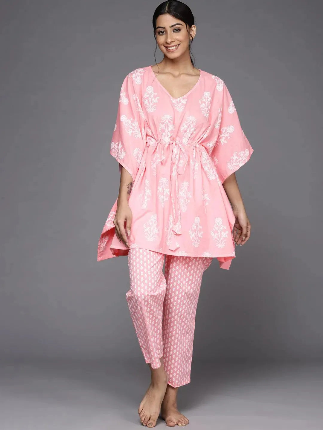 

Buy Pink Printed Cotton Night Suit - 50049- | Libas Ethnic Wear Online