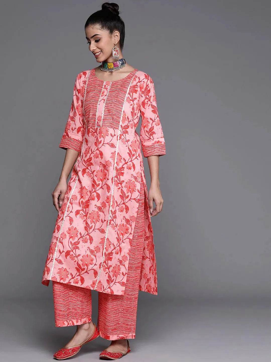 

Buy Pink Printed Cotton Kurta - 23386O-XXL | Libas Ethnic Wear Online