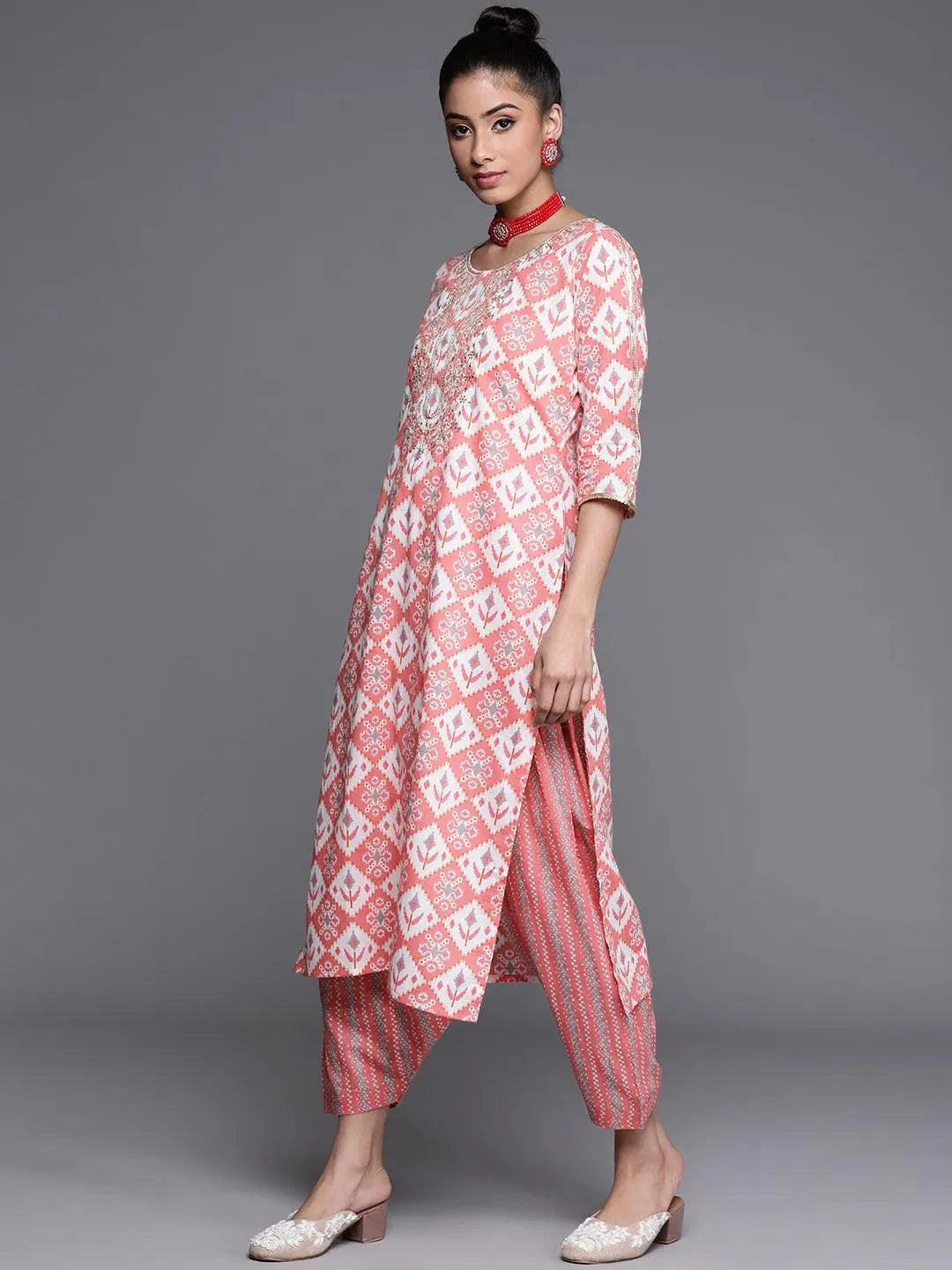 

Buy Pink Printed Cotton Kurta - 23444O-XXL | Libas Ethnic Wear Online