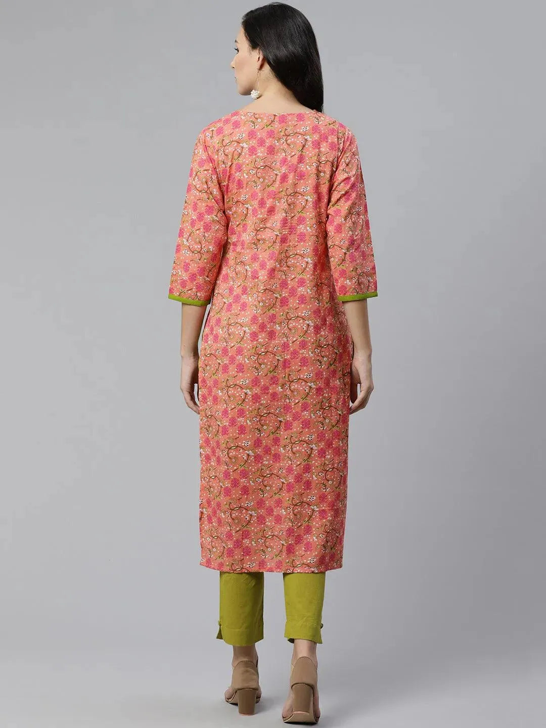 

Pink Printed Cotton Kurta