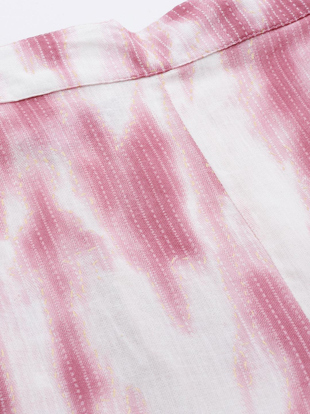 Pink Printed Cotton Night Suit