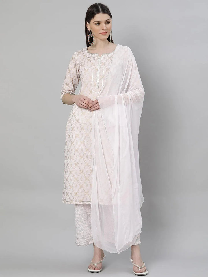 Pink Printed Cotton Suit Set - Libas