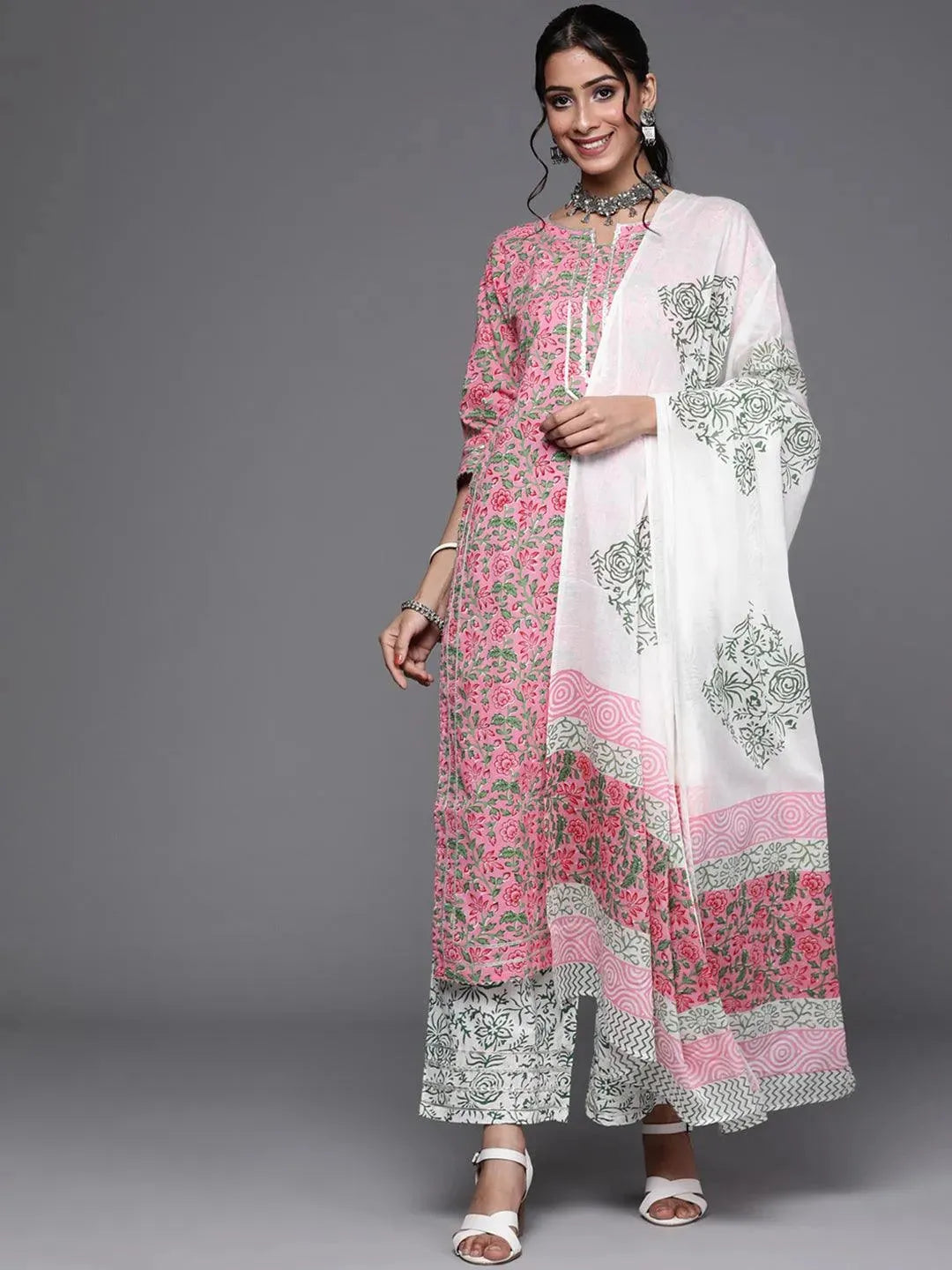 

Buy Pink Printed Cotton Suit Set - 33193O- | Libas Ethnic Wear Online