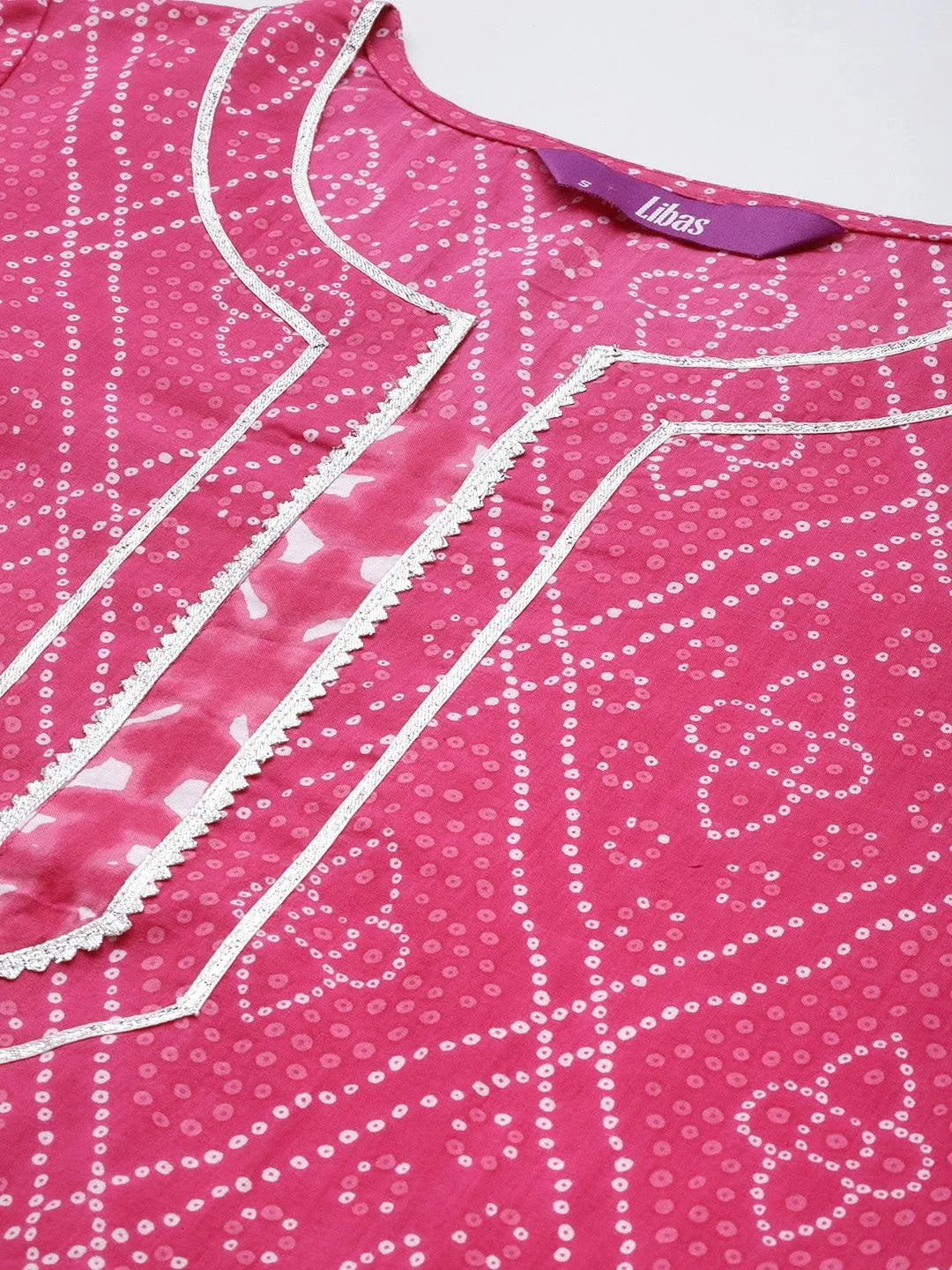 Pink Printed Cotton Straight Suit Set - Libas