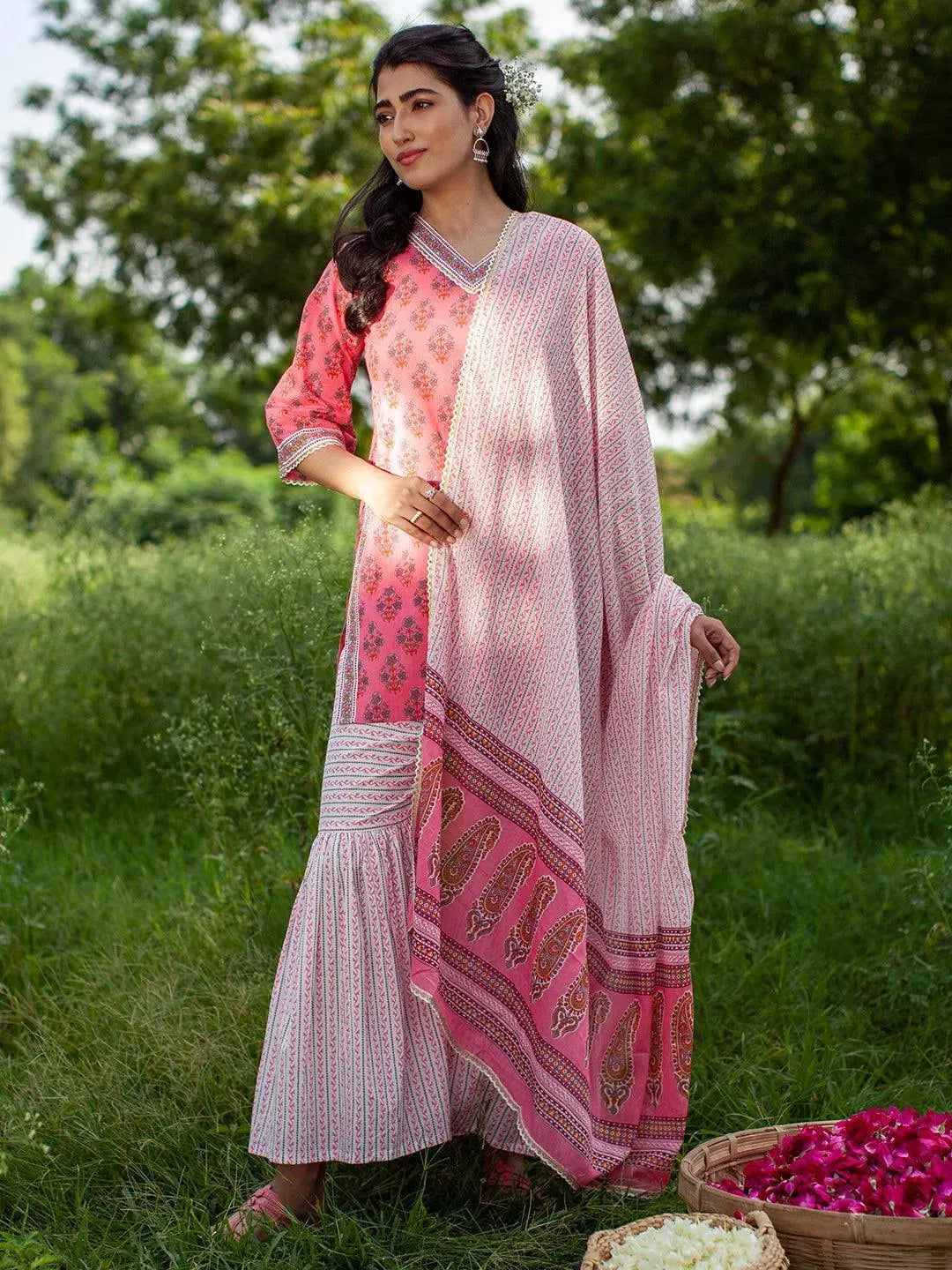 

Buy Pink Printed Cotton Suit Set - 20124O-XS | Libas Ethnic Wear Online