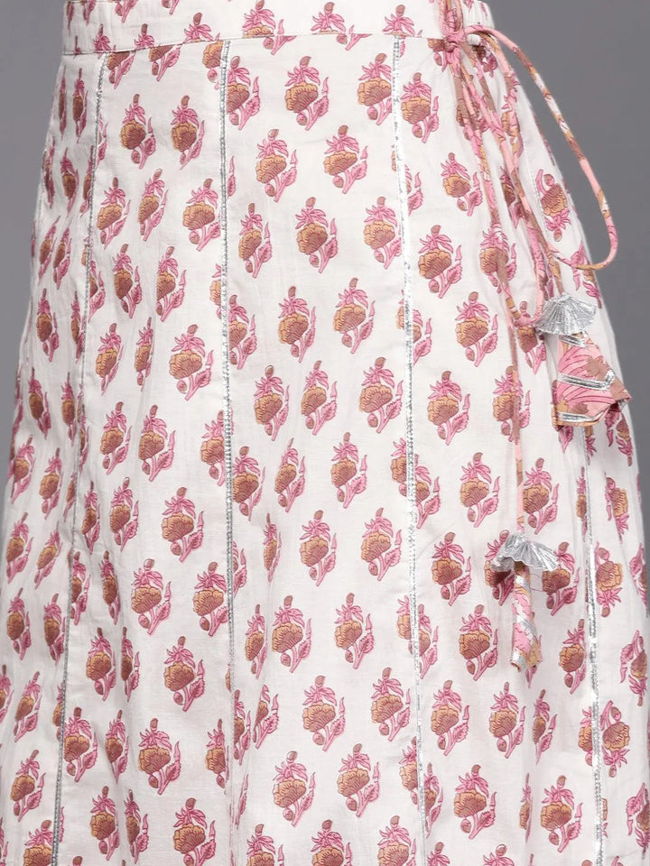 Pink Printed Cotton Suit Set - Libas