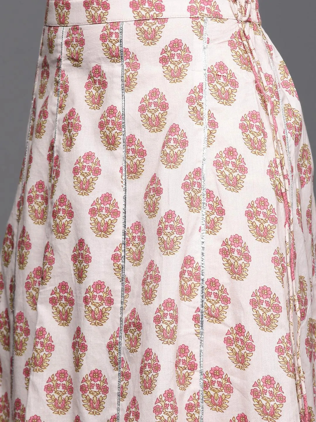 Pink Printed Cotton Suit Set - Libas 