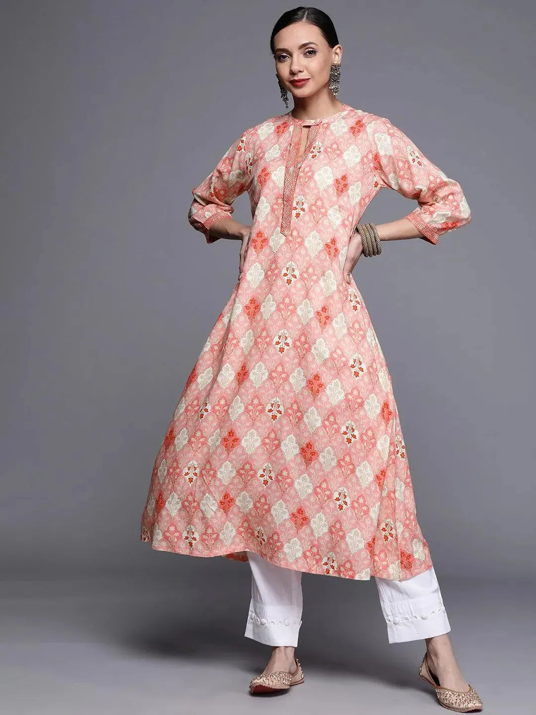 

Buy Pink Printed Rayon Kurta - 22099O-XS | Libas Ethnic Wear Online