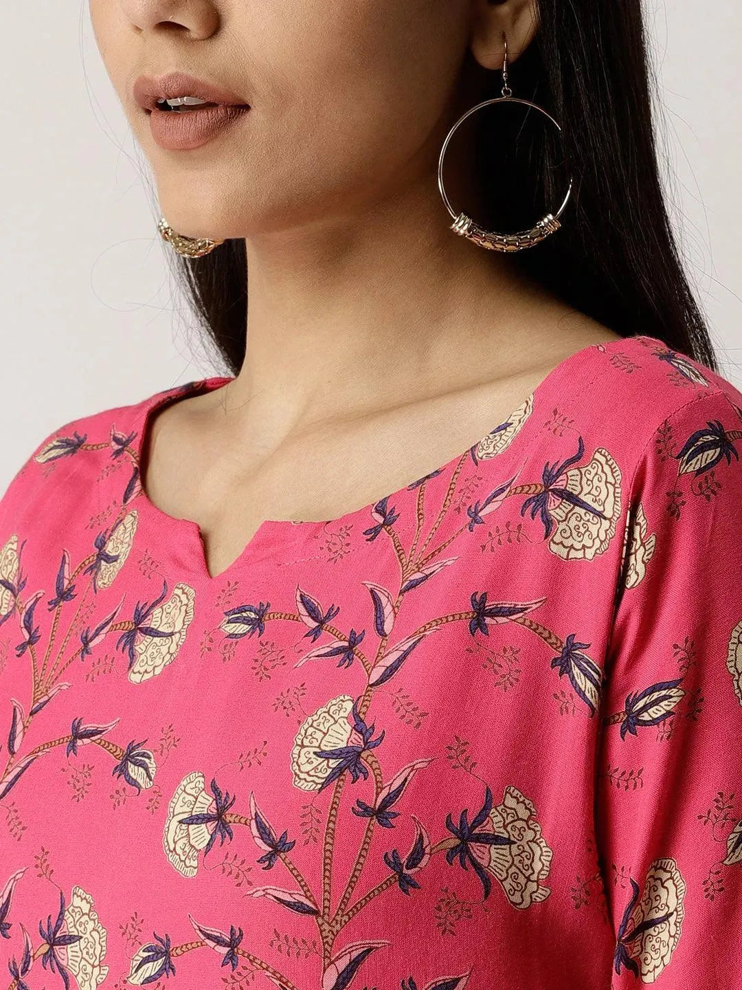 

Buy Pink Printed Rayon Kurta - 7146-XS | Libas Ethnic Wear Online