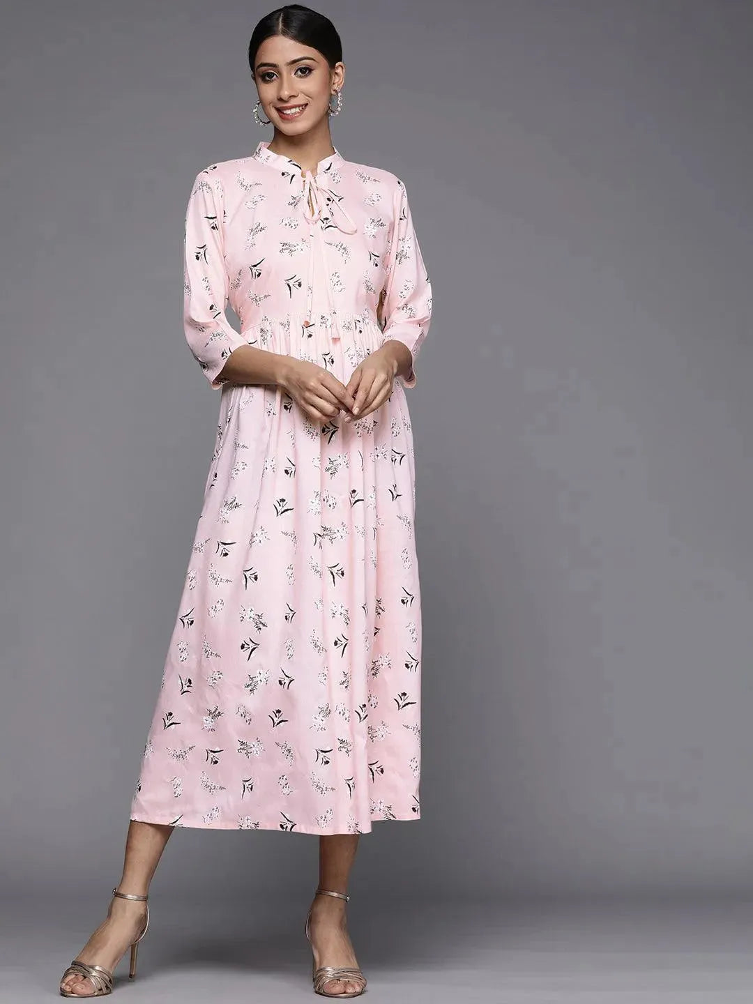 

Buy Pink Printed Rayon Maxi Dress - 22230-XXL | Libas Ethnic Wear Online