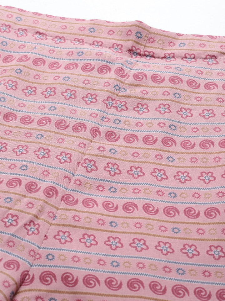 Pink Printed Silk Blend Co-Ords - Libas