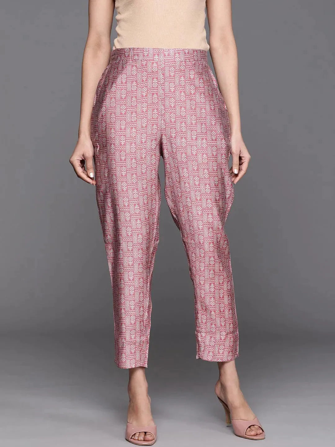 

Buy Pink Printed Silk Blend Trousers - PL1060O-XL | Libas Ethnic Wear Online