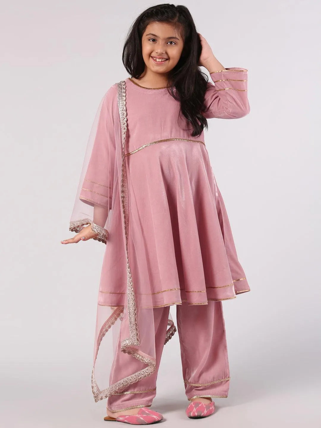 

Buy Pink Solid Velvet Suit Set - 20391K-10-12Y | Libas Ethnic Wear Online