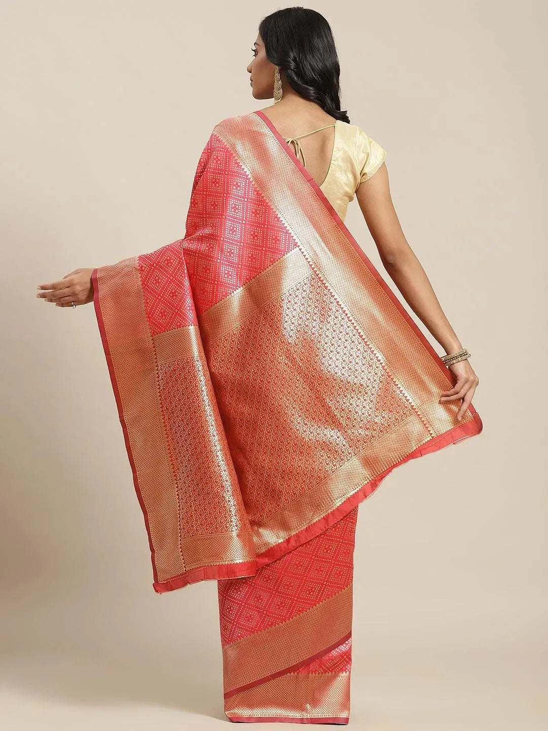 

Buy Pink Woven Design Brocade Saree - 14686 | Libas Ethnic Wear Online