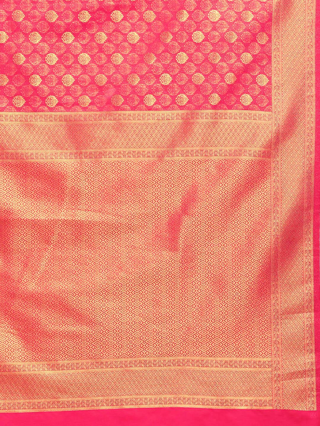 Pink Woven Design Brocade Saree - Libas