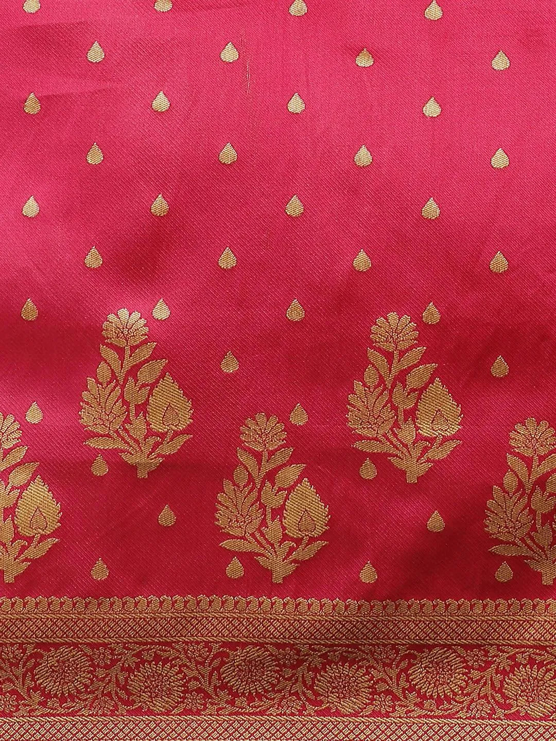 Pink Woven Design Brocade Saree - Libas