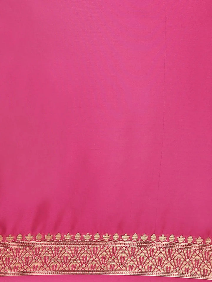 Pink Woven Design Brocade Saree - Libas