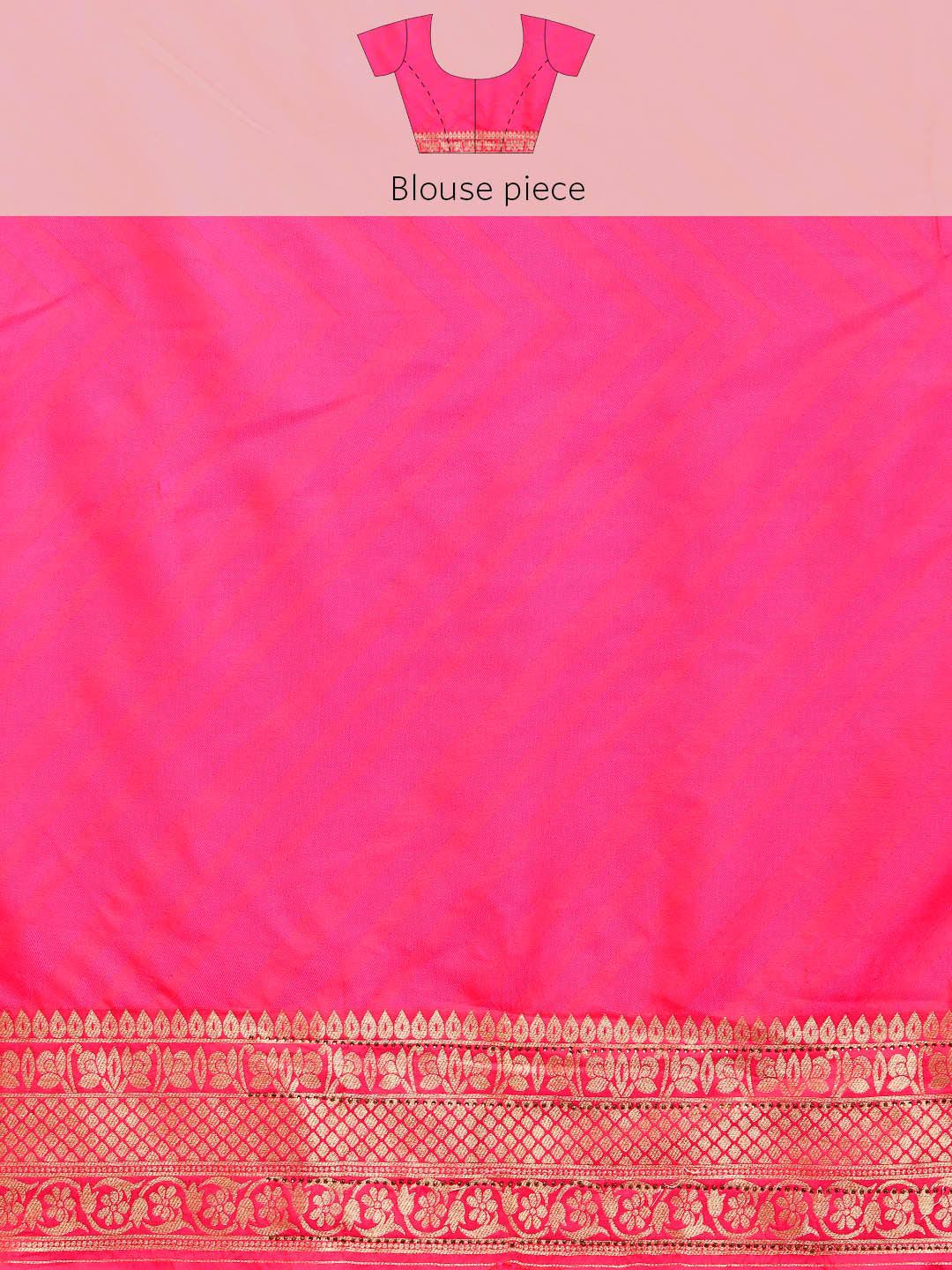 Pink Woven Design Brocade Saree - Libas 