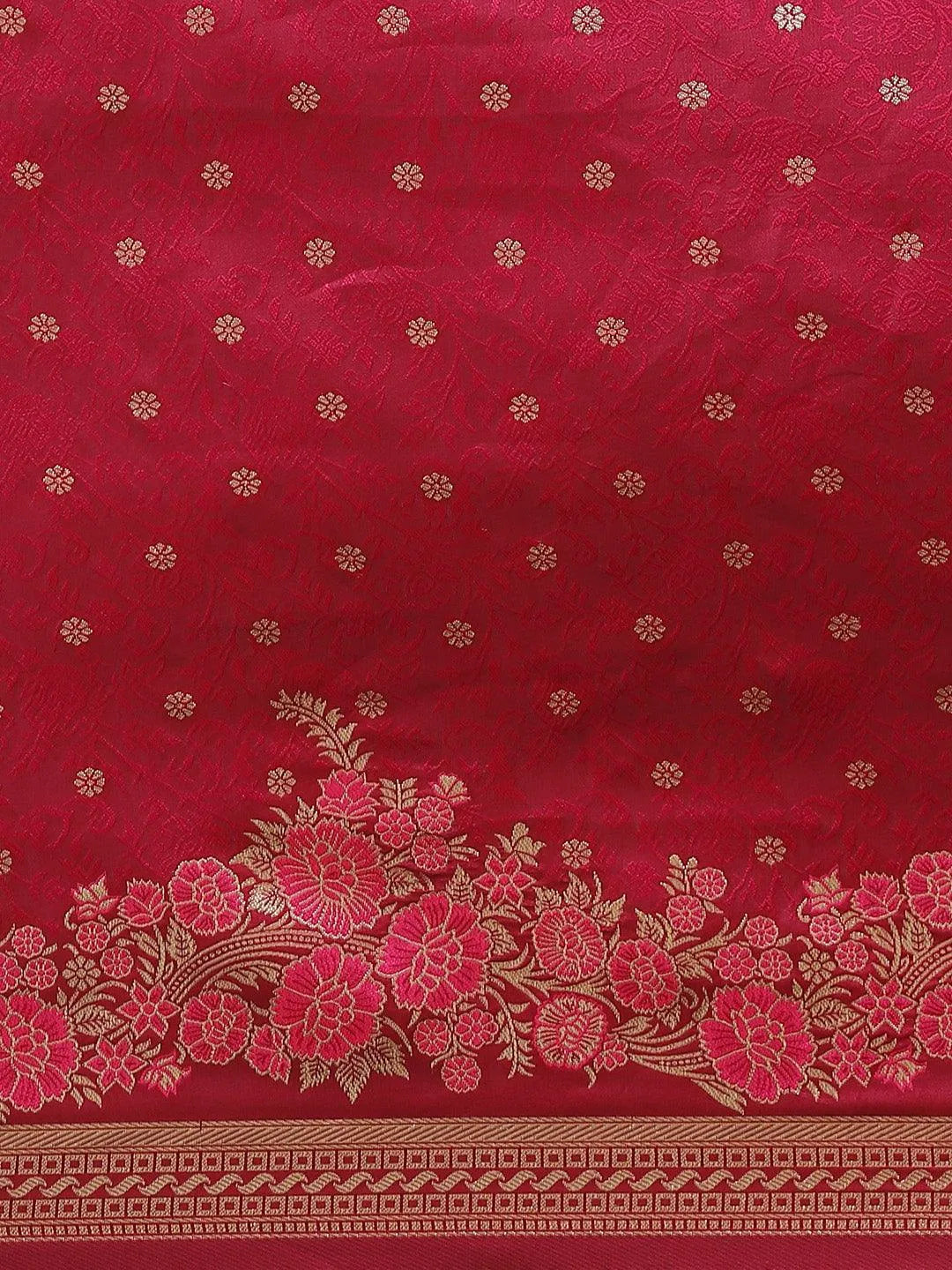 Pink Woven Design Silk Saree - Libas