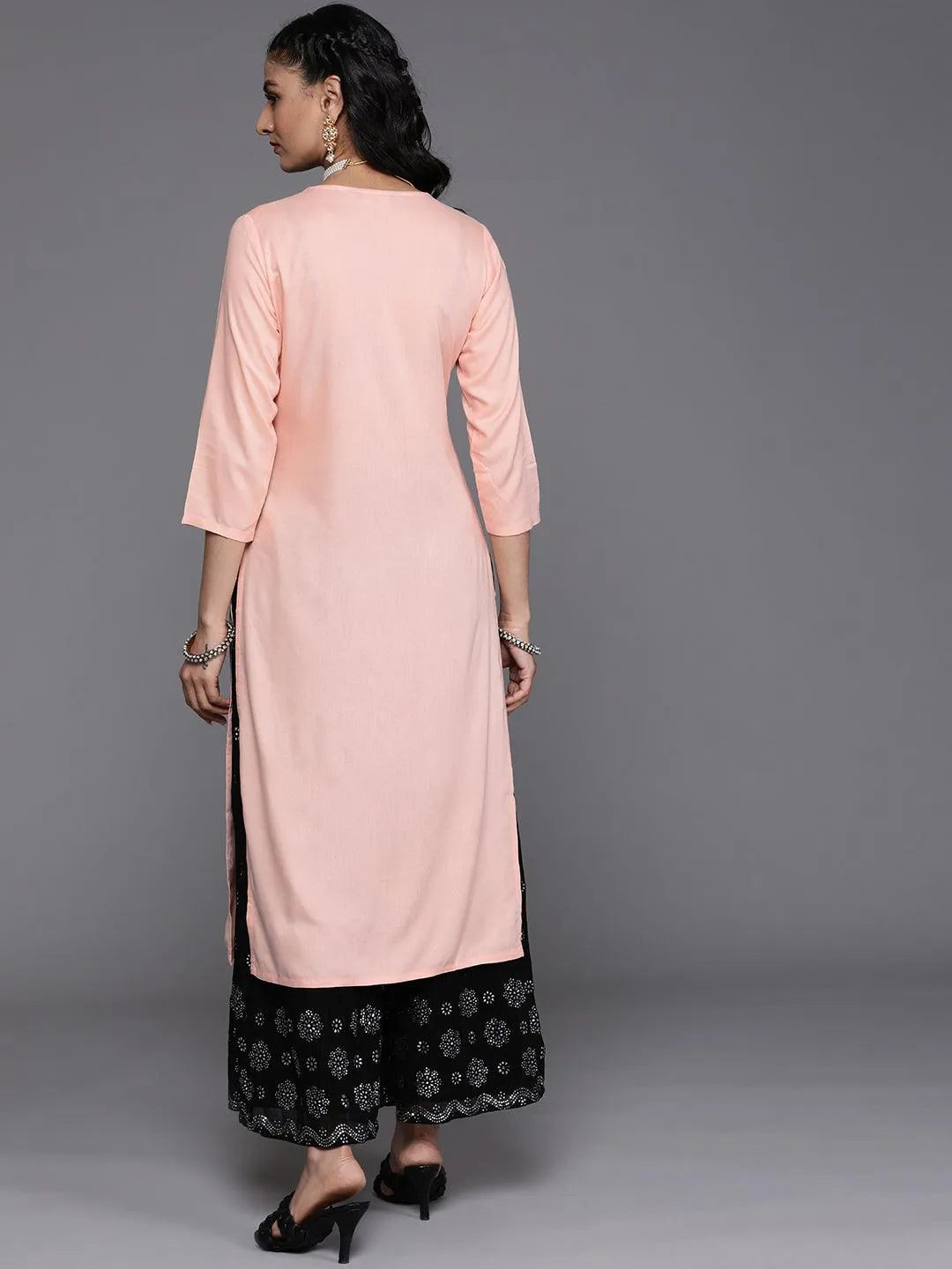 Pink Yoke Design Rayon Kurta - Libas