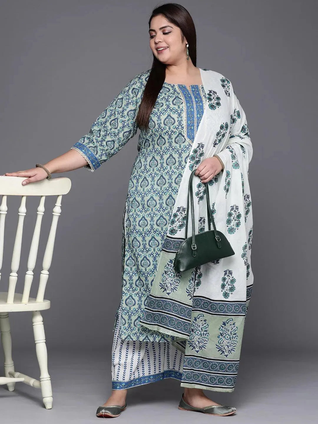 

Buy Plus Size Blue Printed Cotton Suit Set - 15095-6XL | Libas Ethnic Wear Online