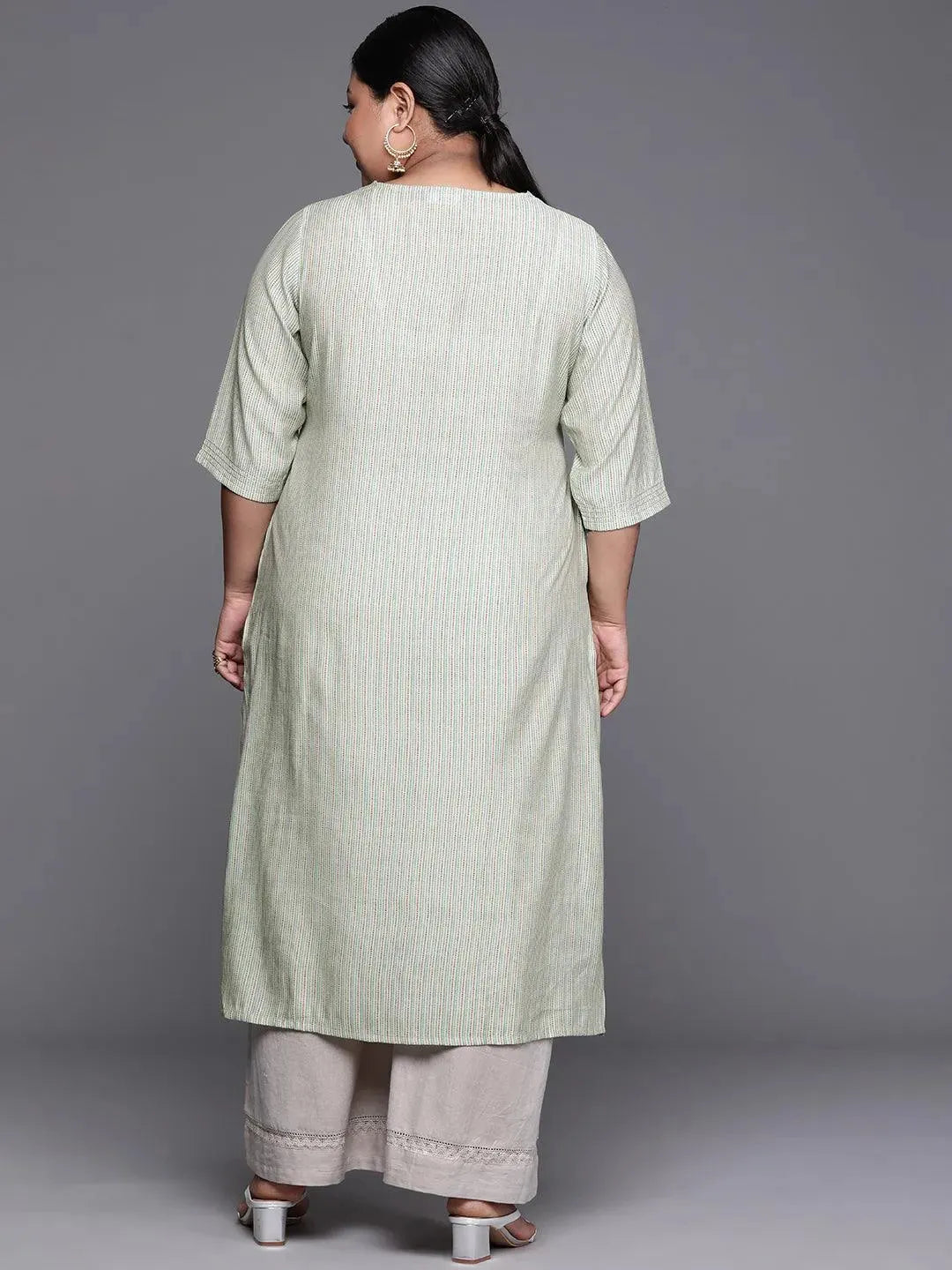 

Buy Plus Size Green Printed Chanderi Silk Kurta - 25072O-3XL | Libas Ethnic Wear Online