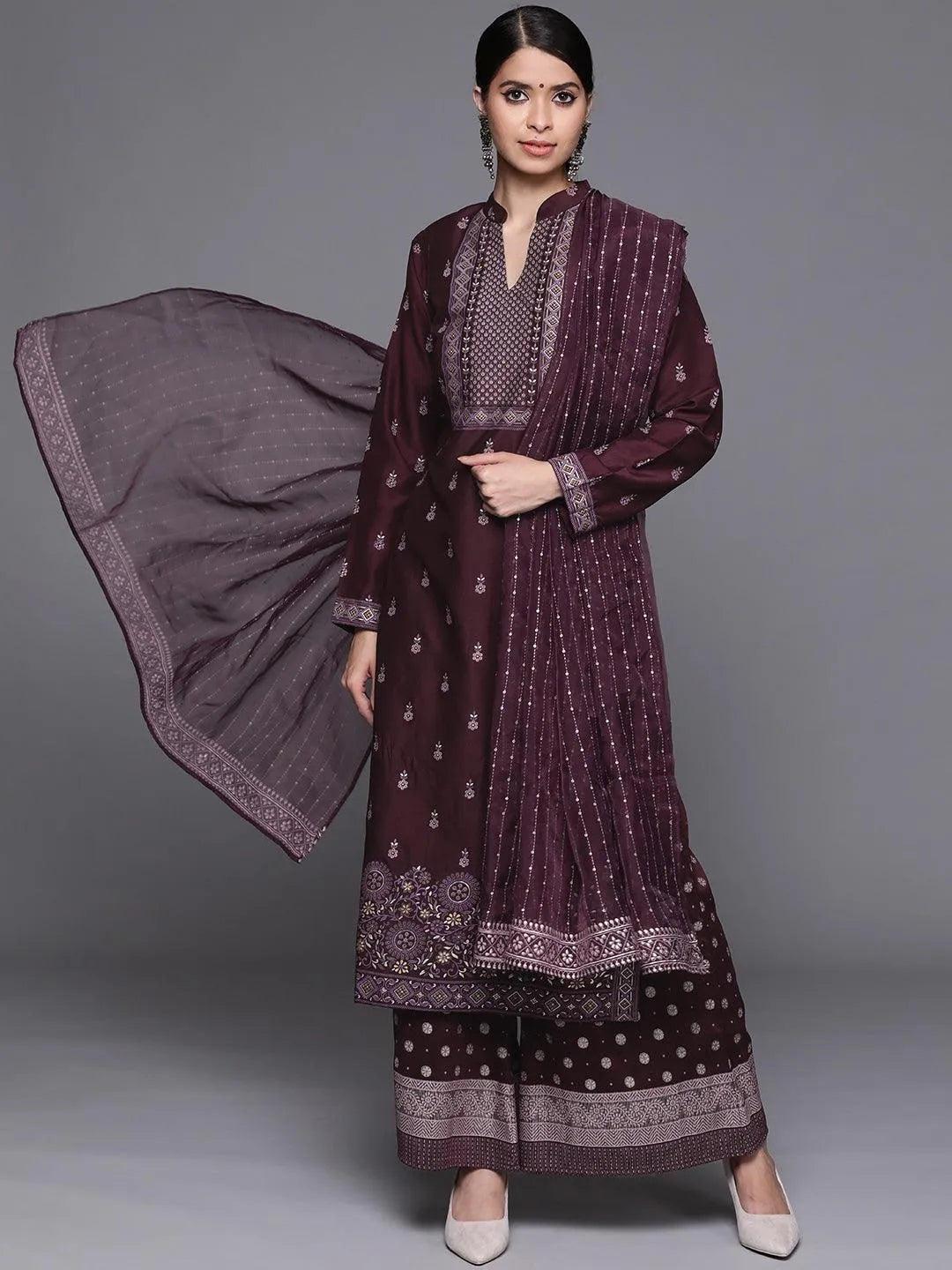 

Buy Purple Printed Silk Blend Suit Set - 20277O- | Libas Ethnic Wear Online